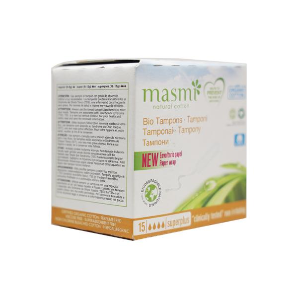 Masmi Natural Cotton New Cottonlock Tampons - Superplus 15's - Tampons