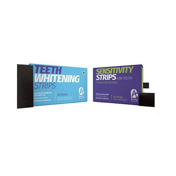 Bonayu Teeth Whitening Strips and Teeth Sensitivity Strips 50G 60's
