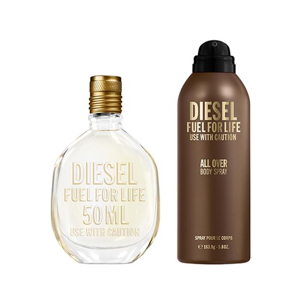 Diesel Fuel For Life Eau De Parfum With Pouch 50ml + Fuel For Life All Over Body Spray 200ml 2's