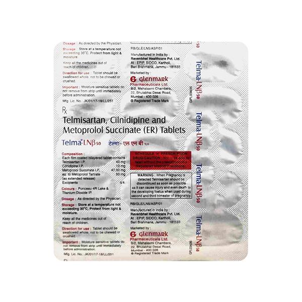 TELMA LNB 50 Tablet 15's - Hypertension-Ang