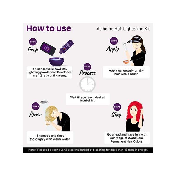 2.Oh! Semi Permanent Hair Color + Lightning Kit - Red Combo 1's - Hair Creams