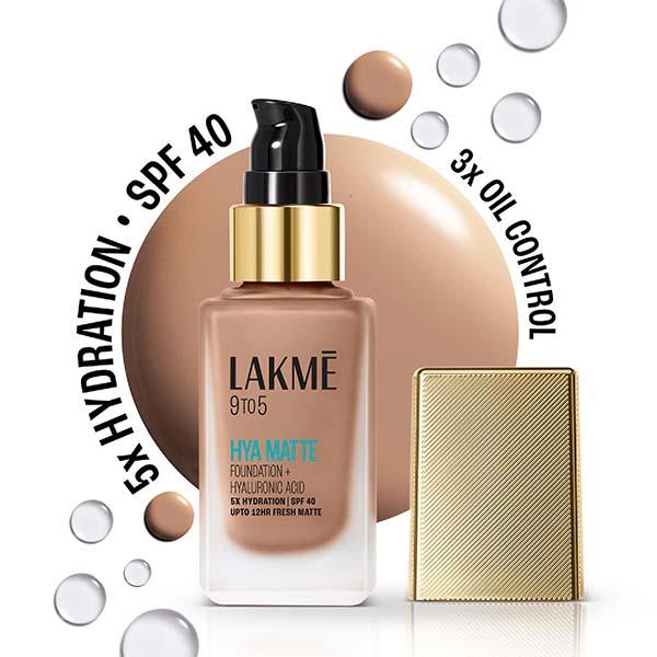 Netmeds | Lakme 9to5 Hya Matte Foundation + Hyaluronic Acid Cool Mocha 25 ml
