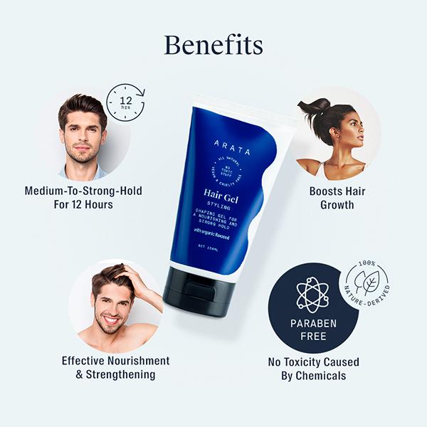 Arata Natural Hair Gel for Styling, Shaping and Strong Hold 150ml - Hair Gels & Waxes