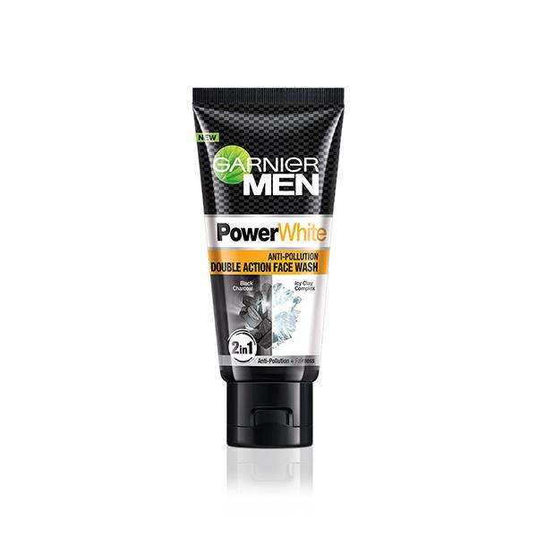 Garnier Men Power White Anti-Pollution Double Action Facewash 50 gm - Face Washes