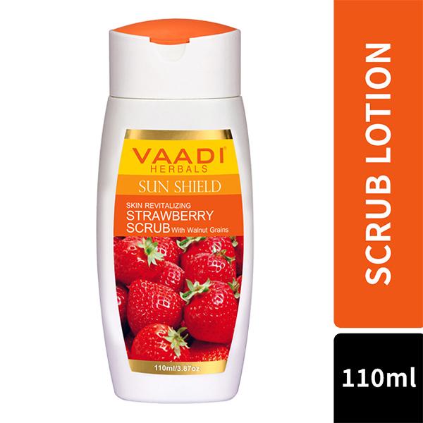 Netmeds | Vaadi Herbals Strawberry Scrub Lotion With Walnut Grains 110 ml