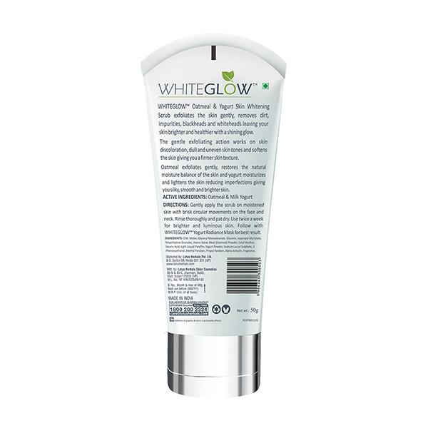 Lotus Herbals Whiteglow Oatmeal & Yogurt Skin Whitening Scrub 50 Gm - Scrubs & Exfoliants