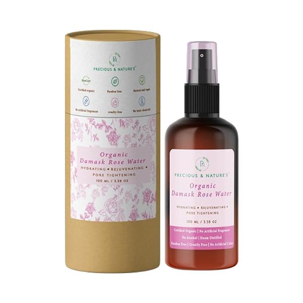 Precious & Nature'S Organic Damask Rose Water For Skin Tightening and Rejuvenation 100 ml - Face Serum
