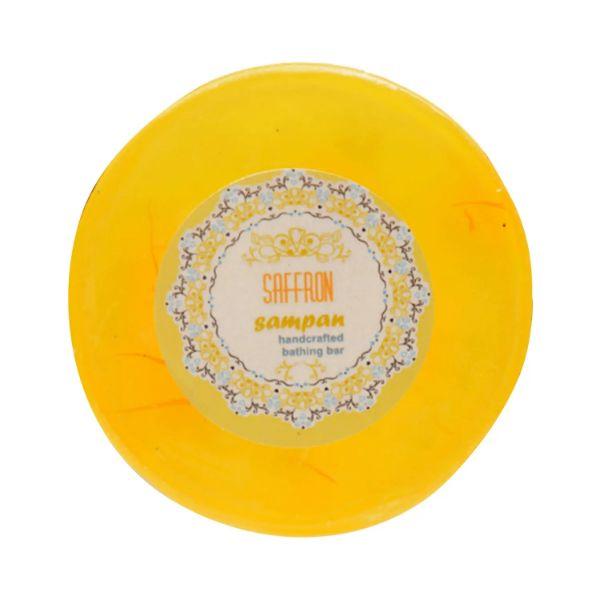 Sampan Handcrafted Glycerine Bathing bar Saffron 150 gm - Soaps