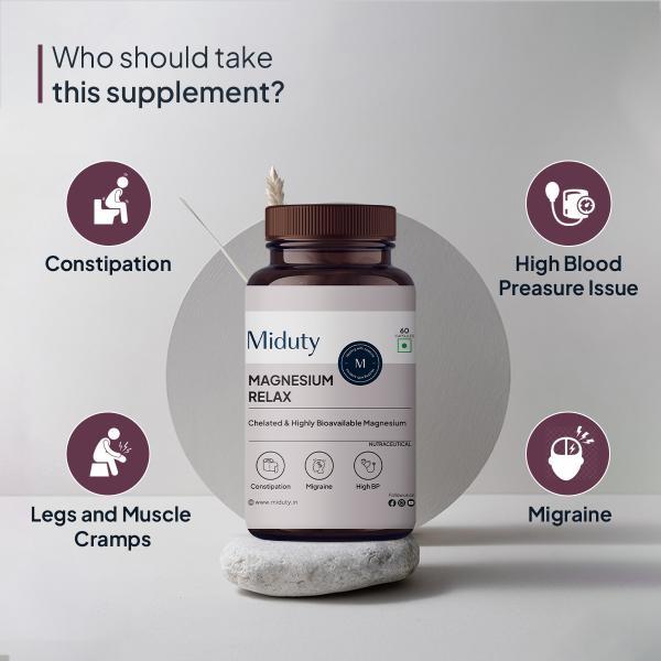 Miduty Magnesium Relax Capsule 60's - Calcium And Minerals