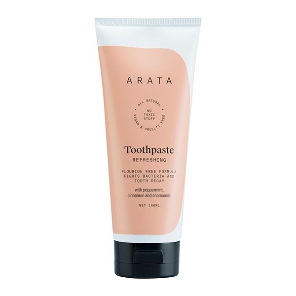 Netmeds | Arata Natural Refreshing Toothpaste with Peppermint, Cinnamon and Chamomile Fights Bacteria & Tooth Decay 100ml