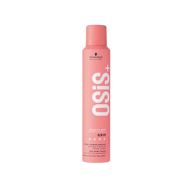 Netmeds | Schwarzkopf Professional OSiS+ Grip Extra Strong Hair Styling Mousse for Volume and Natural Shine, Frizz Control, Vegan, Extra strong Hold for Body and Bounce 200 ml