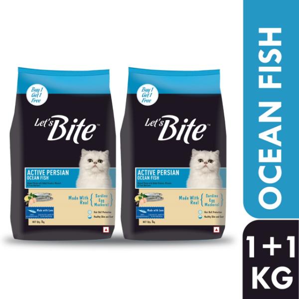Netmeds | Let's Bite Persian Dry Cat Food 1kg (Buy 1 Get 1 Free) 1's