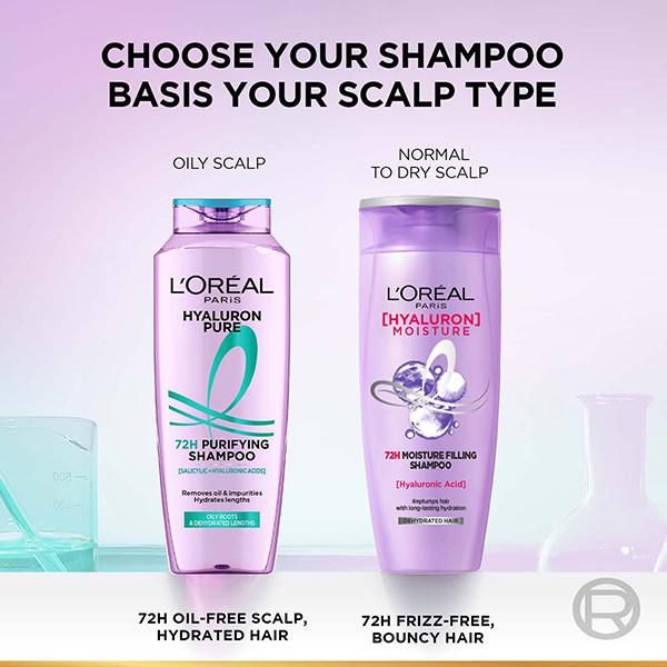 L'Oreal Paris Hyaluron Pure 72H Rehydrating Conditioner for Smooth Tangle-Free Hair 340 ml - Conditioners