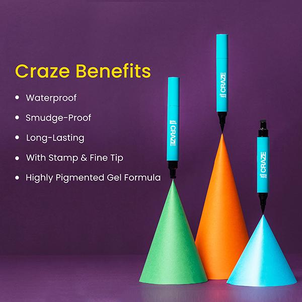 Swiss Beauty Craze Eyeliner And Stamp Duo Black 2.8 ml - Eyeliners