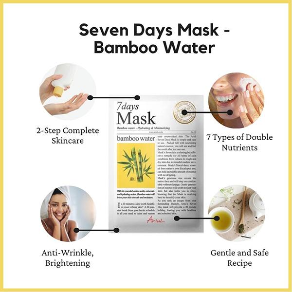 Ariul Seven Days Mask Bamboo water 20 ml - Sheet Masks