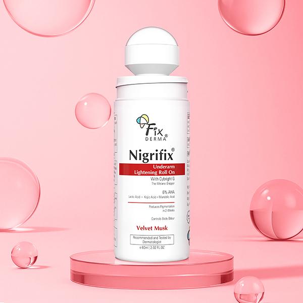 Fixderma Nigrifix Underarm Velvet Musk Roll on Brightens Skin & Exfoliates Underarm 60 ml - Deodorants/Roll-Ons