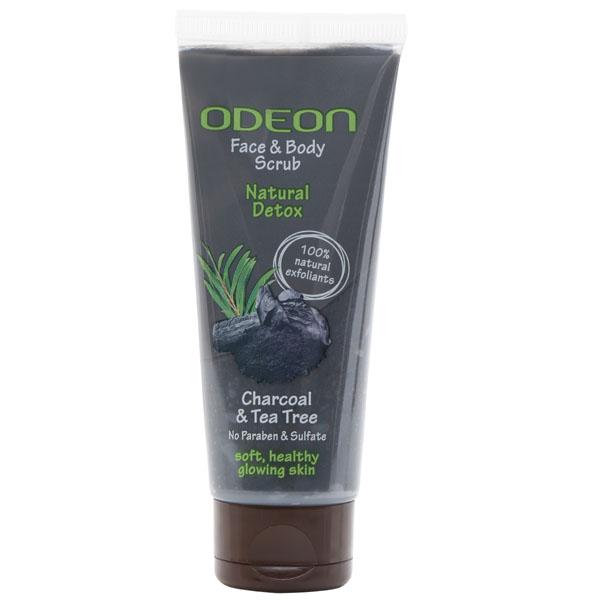 Odeon Charcoal & Tea Tree Face And Body Scrub 100 ml - Scrubs & Exfoliants