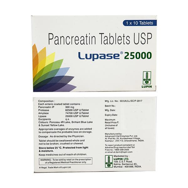 Netmeds | Lupase 25000 Tablet 10'S