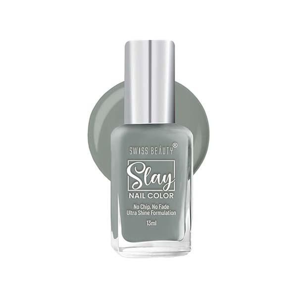 Netmeds | Swiss Beauty Slay Nail Color, Shade - Grey Stone 13 gm