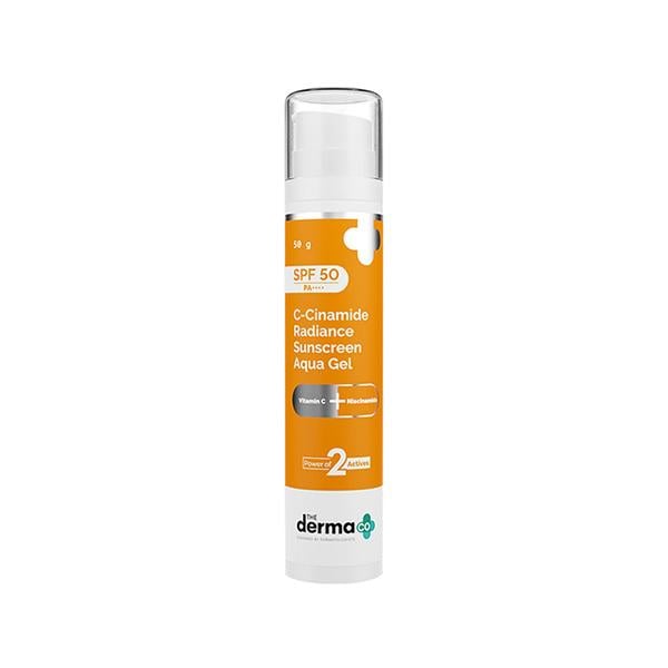 Netmeds | The Derma Co. C-Cinamide Sunscreen Spf 50 Aqua Gel, With Vitamin C & Niacinamide, Pa++++ 50 gm