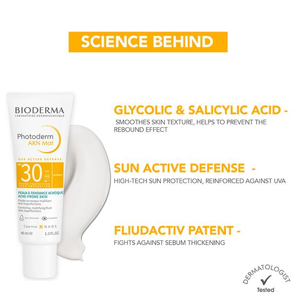 Bioderma Photoderm AKN Mat SPF 30 Matifying Aanti-Blemish Sunscreen Cream 40 ml - Face Sunscreen