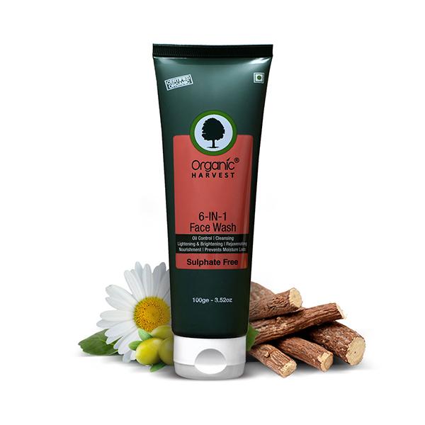 Organic Harvest 6 in 1 Face Wash 100 gm - Face Wash & Cleansers