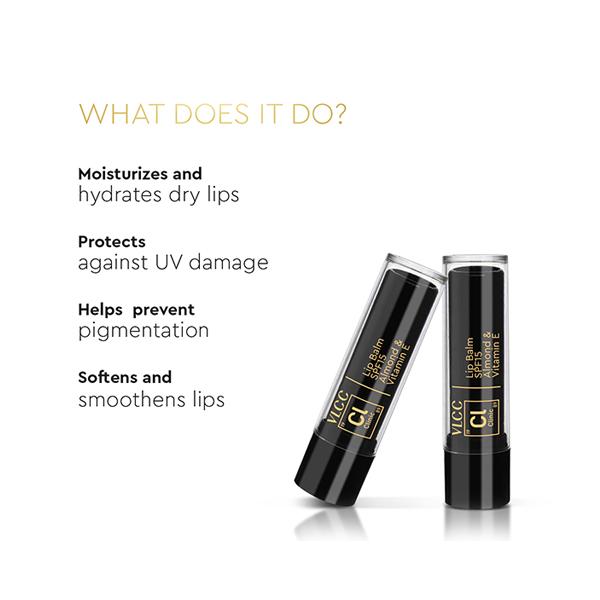 VLCC Clinic Lip Balm SPF15 Almond and Vitamin E 4.5 gm - Lip Balms