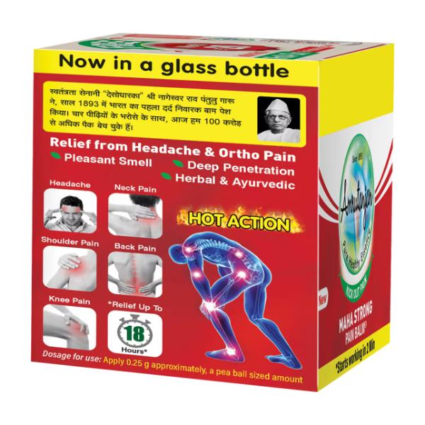 Amrutanjan New Maha Strong Pain Balm 50 ml (Free Roll On 2.5 ml) - Balm & Ointments
