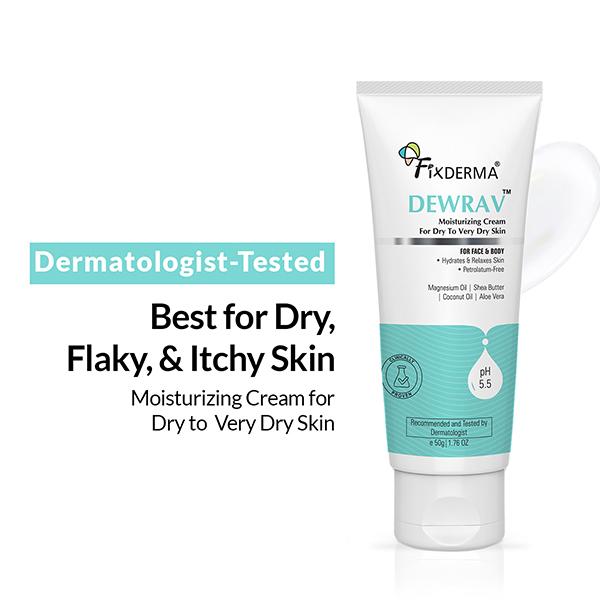 Netmeds | Fixderma Dewrav Moisturizing Cream for Face & Body, Deeply Hydrates, For Dry to Very Dry Skin 50 g