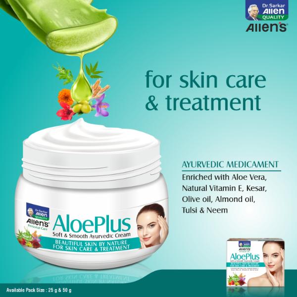Allen Aloe Plus Soft & Smooth Cream 50 gm (Pack Of 4) 1's - Personal Care (Ayush)