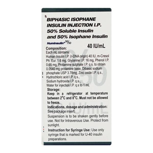 Huminsulin 50/50 40IU Injection 1X10ml - Diabetes-Ins