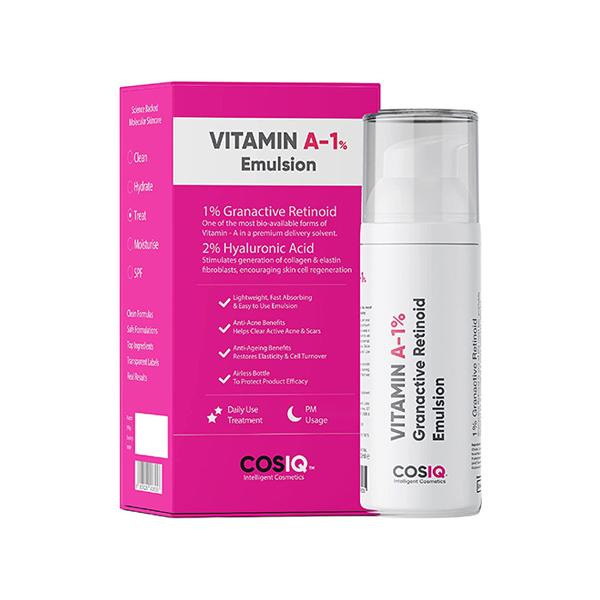 Cos-IQ A 1 Percent Granactive Retinoid Emulsion Vit A Anti Ageing Night for Wrinkles Fine Lines and Acne 30ml - Night Cream
