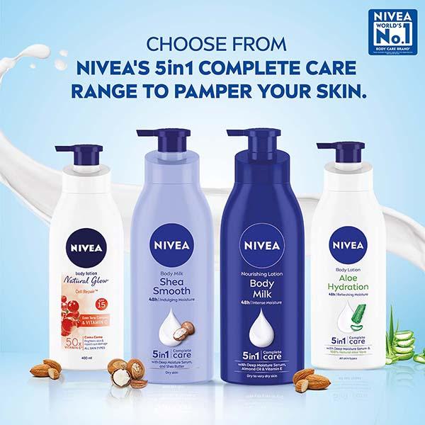 Nivea New 5 In 1 Body Milk Shea Smooth with Deep Moisture Serum & Shea Butter, Dry Skin 400ml - Body Butter