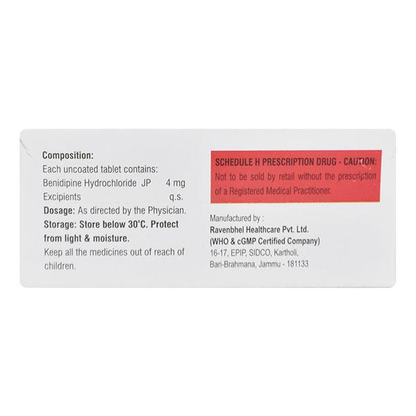 Benibuz 4mg Tablet 10'S - Hypertension-Cal