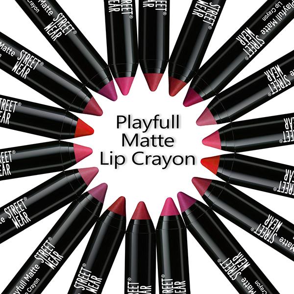 Street Wear Playfull Matte Lip Crayon - Omg Red 2.9 gm - Lip Crayons