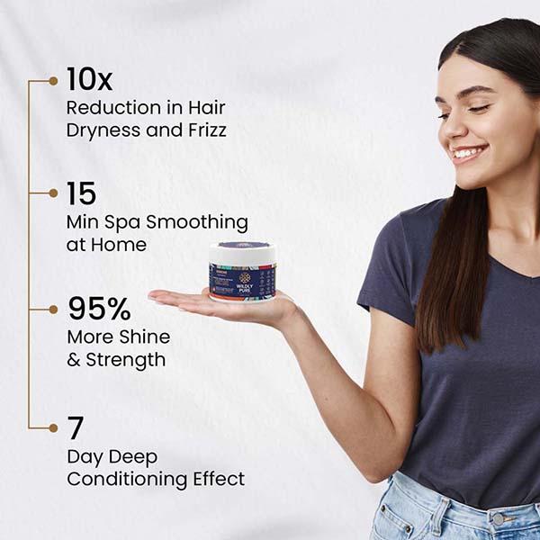 Wildly Pure Serene Hair Mask for Deep Conditioning Smoothening 12 Oils Plant Keratin Toxin 20 200 ml - Hair Masks & Packs