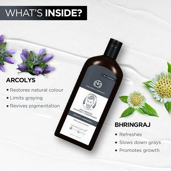 The Man Company Anti-Graying 2-In-1 Formula Shampoo & Conditioner 200ml - Shampoos