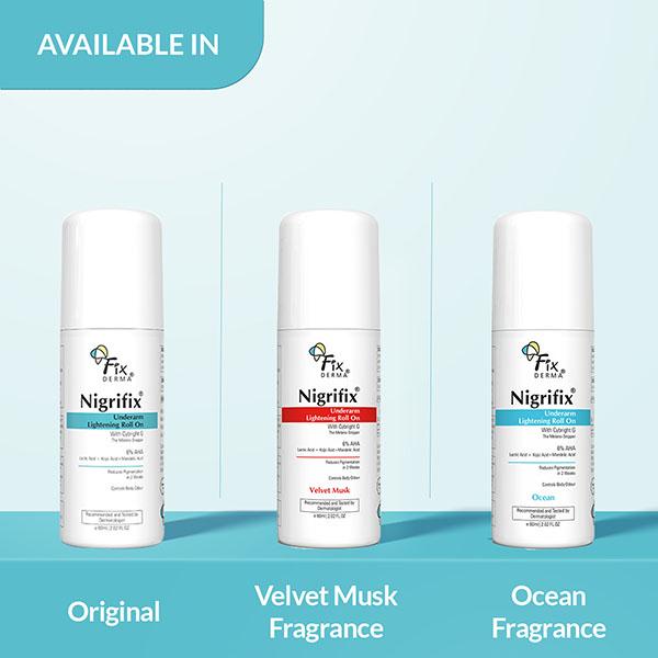 Fixderma Nigrifix Underarm Ocean Roll on - Brightens Skin & Exfoliates Underarm 60 ml - Deodorants/Roll-Ons