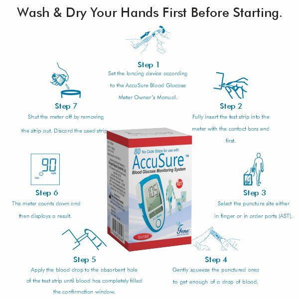 AccuSure Fora Blood Glucose Test Strips 50's - Blood Glucose Monitors/Strips