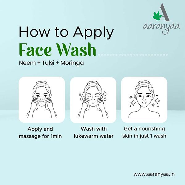 Aaranyaa Sulphate Free Face Wash Neem Tulsi Moringa 110 ml - Face Wash & Cleansers