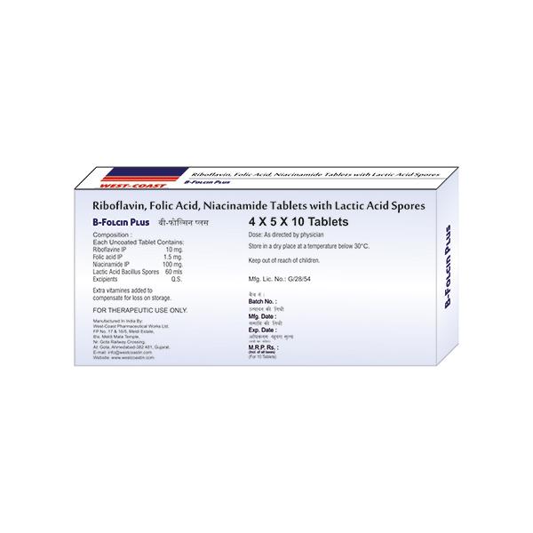 B FOLCIN PLUS Tablet 10's - Supplements-Vam