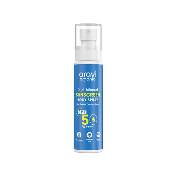Aravi Organic Dual Mineral Sunscreen Body Spray with Zinc Oxide & Titanium Dioxide 100 ml - Face Sunscreen