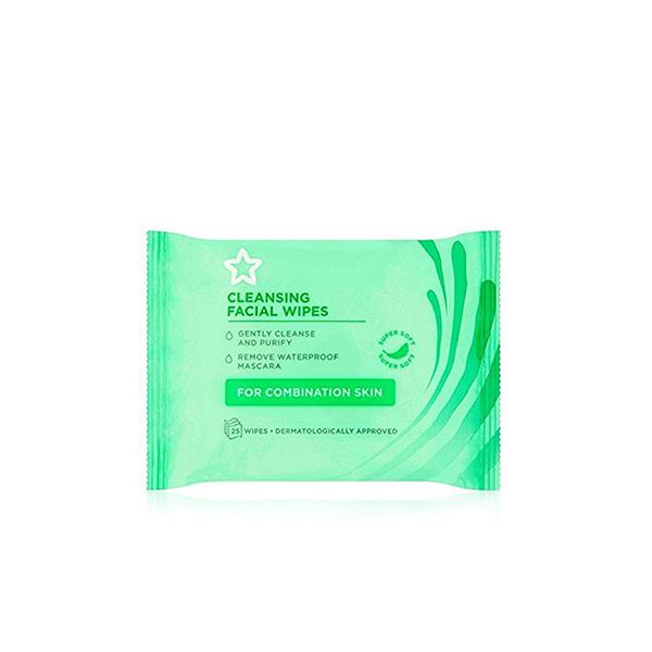Superdrug Essential Facial Cleansing Wipes X25 (For Combination Skin Care) 1's