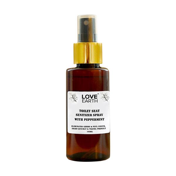 Netmeds | Love Earth Toilet Seat Sanitizer Spray with Peppermint, Eliminates Germs & Foul Odour 100 ml (N)