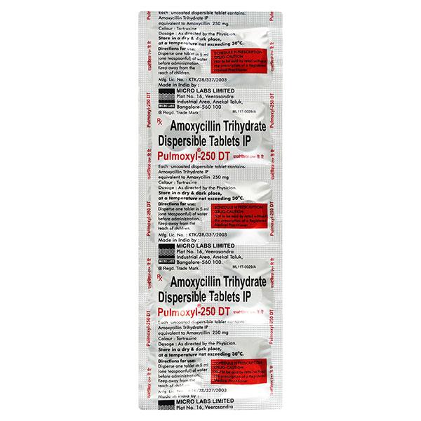 Pulmoxyl DT 250mg Tablet 10'S
