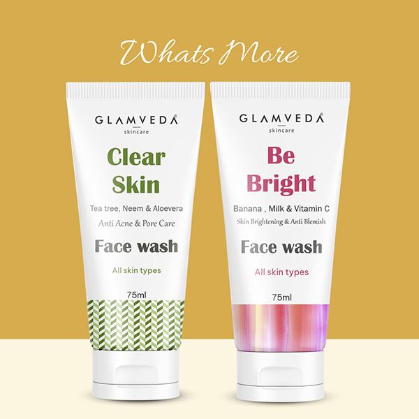Glamveda Kesar Chandan Kumkumadi Skin Brightening Face Wash 75 ml - Face Wash & Cleansers