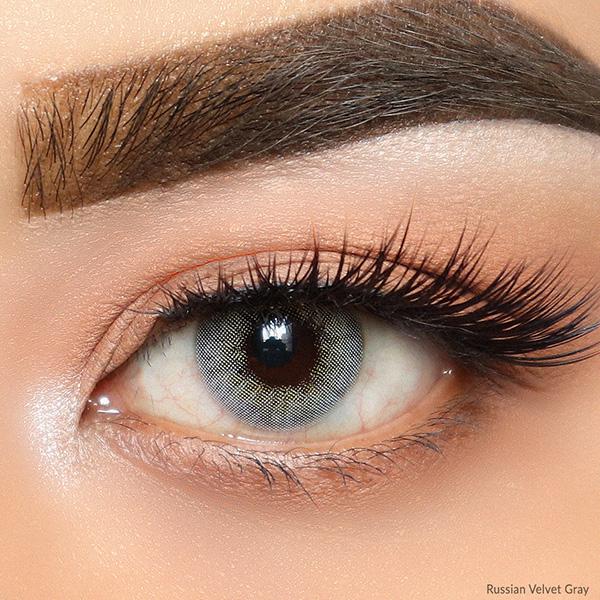 O-Lens Russian Velvet Monthly Coloured Contact Lenses - Grey ( 0.00 ) 1's - Eyecare Lenses
