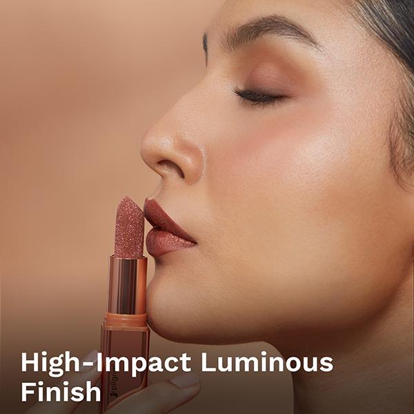 Pilgrim Glitter Lipstick The Khalifa-02 Luxurious 3-D Glitter Formula With Matte Finish Red/Orange 4.2 g - Lipsticks
