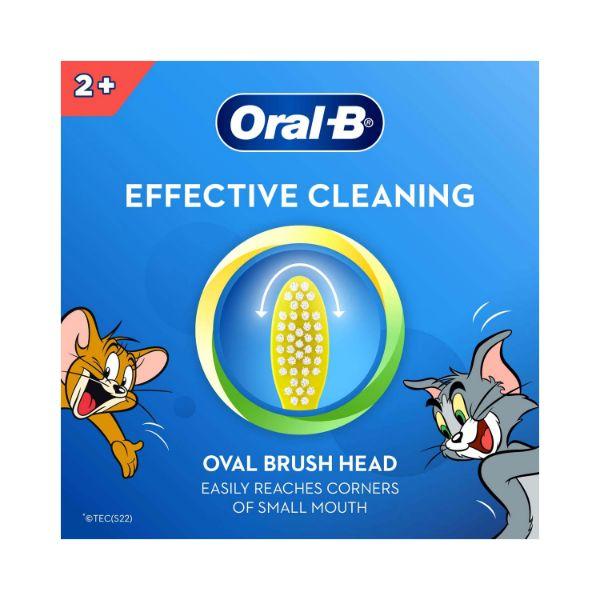 Oral B Kids Toothbrush, Tom & Jerry, Extra soft bristles and easy to hold handle (Age 2+) 2's - Toothbrushes