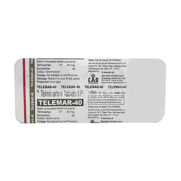 Telemar 40mg Tablet 10'S - Hypertension-Ang